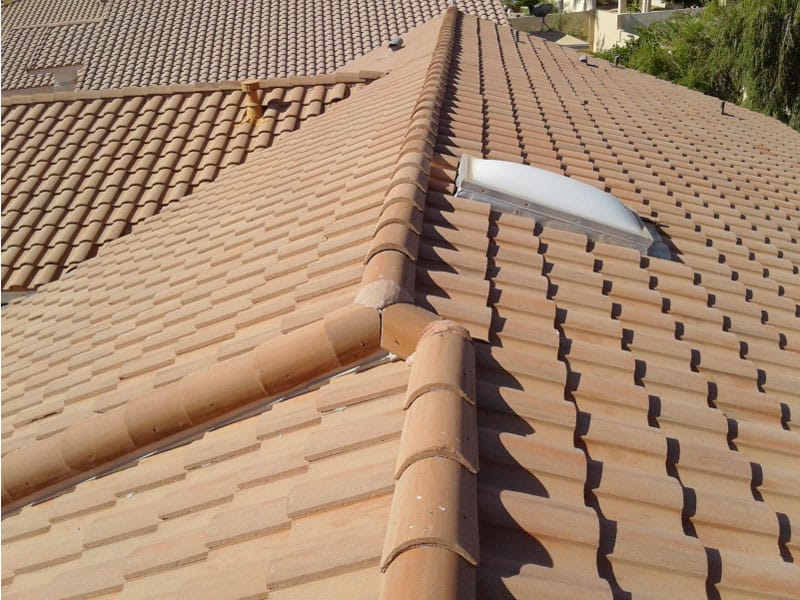 view of the top of a tile roof in Tucson, AZ